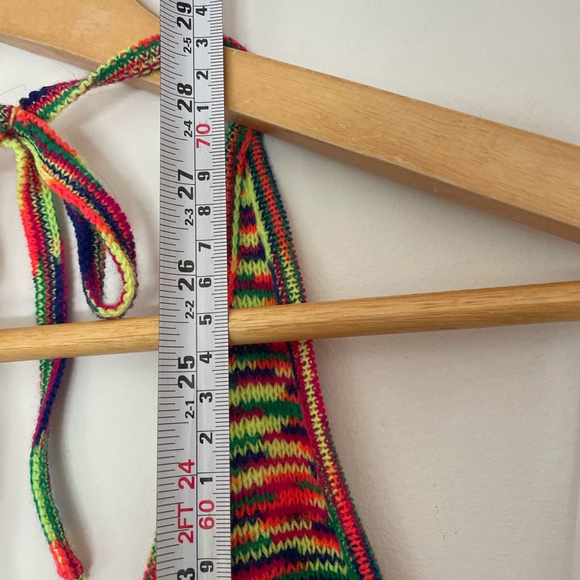 princess polly Multicolor Knit Mini Dress Halter Bodycon Backless Knitted - Picture 3 of 6